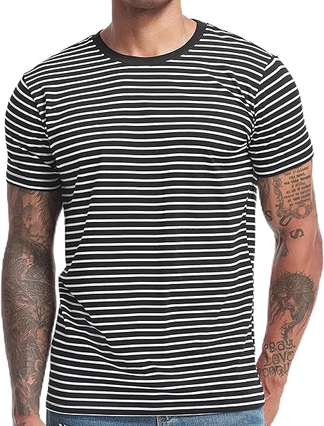 VEIISAR Camiseta de algodón elástico suave con cuello redondo para hombre - Quierox - Tienda Online