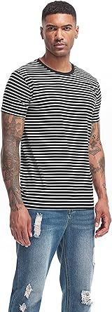 VEIISAR Camiseta de algodón elástico suave con cuello redondo para hombre - Quierox - Tienda Online