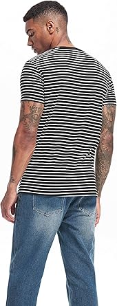 VEIISAR Camiseta de algodón elástico suave con cuello redondo para hombre - Quierox - Tienda Online