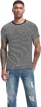 VEIISAR Camiseta de algodón elástico suave con cuello redondo para hombre - Quierox - Tienda Online