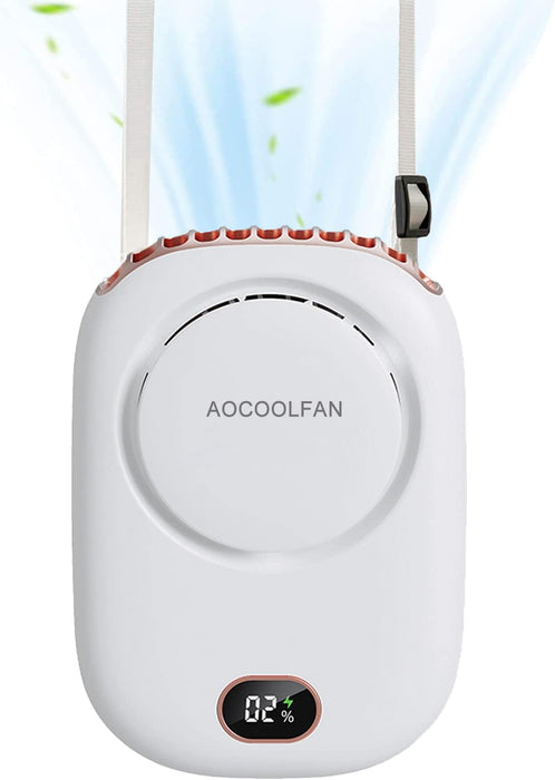 Ventilador de cuello portátil, mini ventilador de cuello colgante con cordón ajustable y soporte - Quierox - Tienda Online