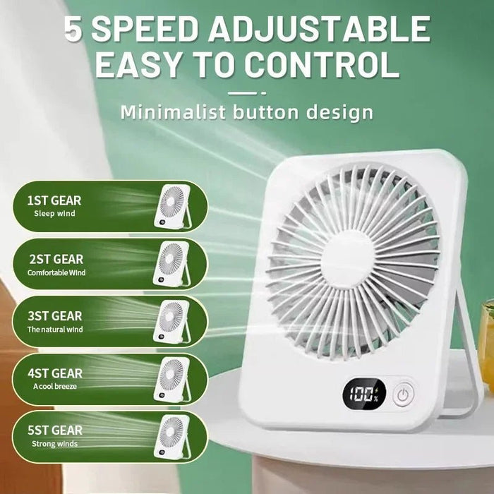 Ventilador de escritorio recargable USB portátil 180 ° plegable inclinable - Quierox - Tienda Online