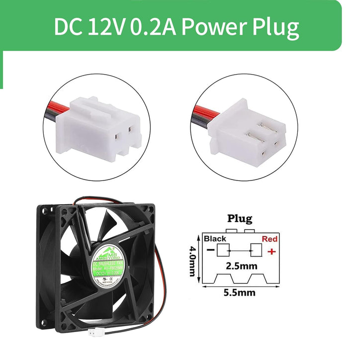 Ventilador de refrigeración sin escobillas con doble rodamiento de bolas de 80 mm x 80 mm x 25 mm - Quierox - Tienda Online