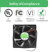 Ventilador de refrigeración sin escobillas con doble rodamiento de bolas de 80 mm x 80 mm x 25 mm - Quierox - Tienda Online