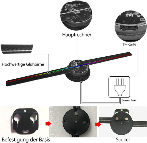 Ventilador holográfico Missyou, pantalla de publicidad de proyector holográfico 3D - Quierox - Tienda Online