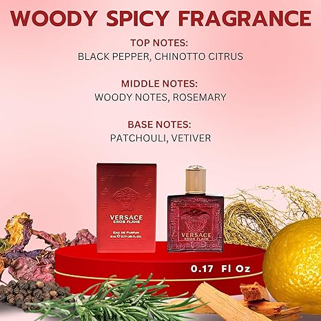 Versace Eros Flame Perfume para Hombre Mini EDP Splash 0.17 Onzas - Quierox - Tienda Online