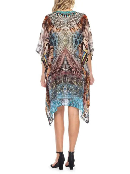 Vestido caftán con estampado mixto - Quierox - Tienda Online