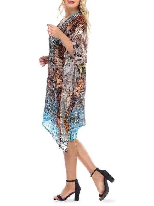 Vestido caftán con estampado mixto - Quierox - Tienda Online