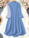 Vestido camisero informal de largo medio con mangas enrollables - Quierox - Tienda Online