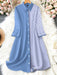Vestido camisero informal de largo medio con mangas enrollables - Quierox - Tienda Online
