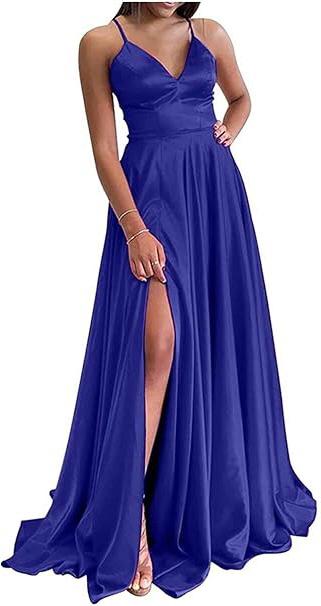 Vestido de baile de gala de satén formal de noche — Quierox