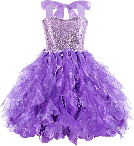 Vestido de fiesta con lentejuelas y cuello halter para niña - Quierox - Tienda Online