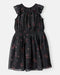 Vestido de fiesta de manga corta con estampado floral para niña - Negro - Quierox - Tienda Online