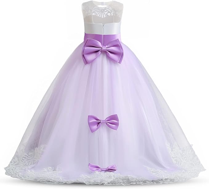 Vestido de fiesta de princesa con bordado de tul y encaje para niña - Quierox - Tienda Online