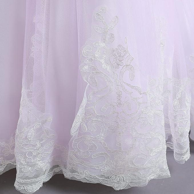 Vestido de fiesta de princesa con bordado de tul y encaje para niña - Quierox - Tienda Online