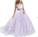 Vestido de fiesta de princesa con bordado de tul y encaje para niña - Quierox - Tienda Online