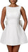 Vestido de fiesta de satén con perlas con lazo cuello barco corto modesto mini vestidos de cóctel para boda - Quierox - Tienda Online