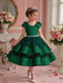 Vestido de fiesta elegante sin mangas de tul y satén con lazo en la espalda para niñas - Quierox - Tienda Online