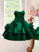 Vestido de fiesta elegante sin mangas de tul y satén con lazo en la espalda para niñas - Quierox - Tienda Online