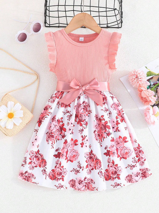 Vestido de moda para la llegada del verano para niña joven con estampado floral - Quierox - Tienda Online