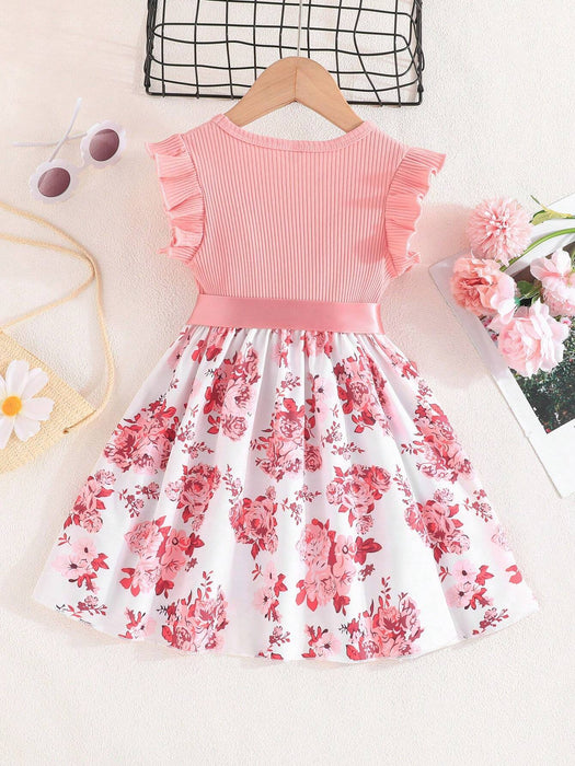 Vestido de moda para la llegada del verano para niña joven con estampado floral - Quierox - Tienda Online