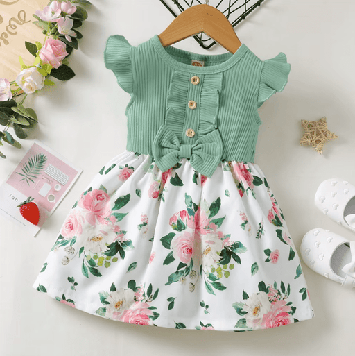 Vestido de princesa sin mangas para niña pequeña, ropa de moda Floral - Quierox - Tienda Online