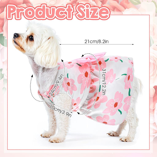 Vestido floral para perro, con lazo rosa, vestidos de princesa para mascotas para chihuahua - Quierox - Tienda Online