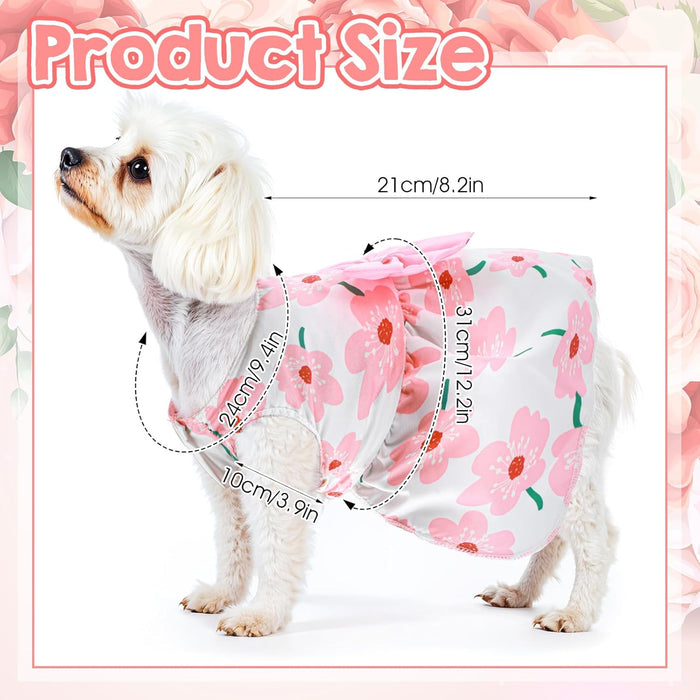 Vestido floral para perro, con lazo rosa, vestidos de princesa para mascotas para chihuahua - Quierox - Tienda Online