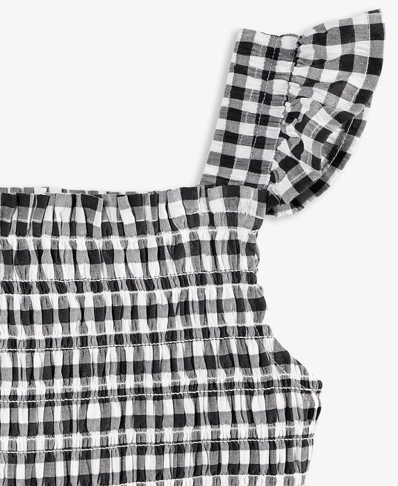 Vestido fruncido de cuadros vichy Mommy & Me para niñas pequeñas - Quierox - Tienda Online