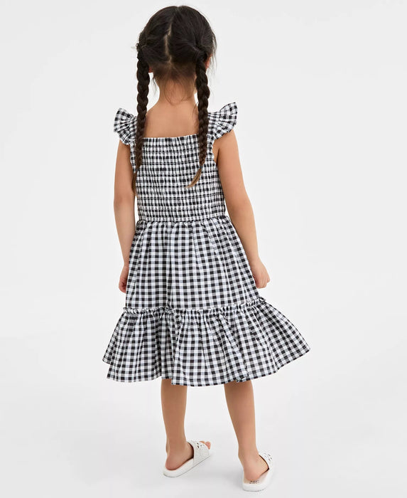 Vestido fruncido de cuadros vichy Mommy & Me para niñas pequeñas - Quierox - Tienda Online