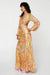 Vestido largo con espalda descubierta y estampado floral difuminado metalizado - Quierox - Tienda Online