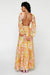 Vestido largo con espalda descubierta y estampado floral difuminado metalizado - Quierox - Tienda Online