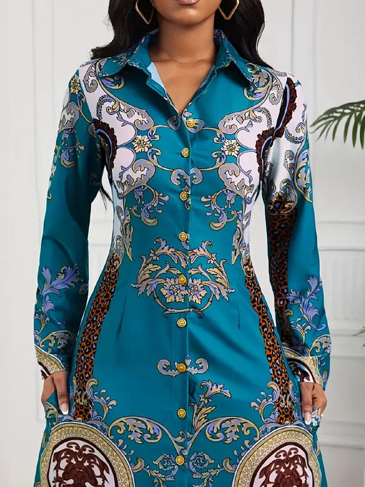 Vestido largo de manga larga estilo bohemio vintage - Quierox - Tienda Online