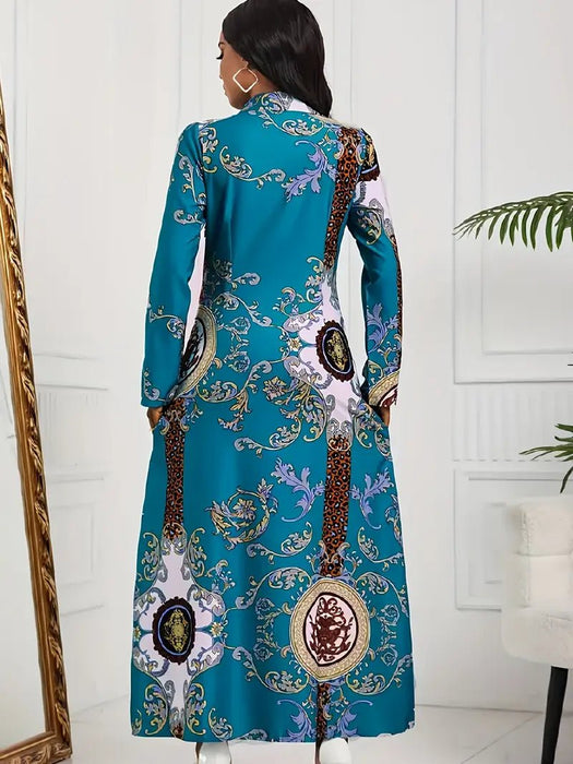 Vestido largo de manga larga estilo bohemio vintage - Quierox - Tienda Online