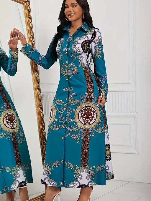 Vestido largo de manga larga estilo bohemio vintage - Quierox - Tienda Online