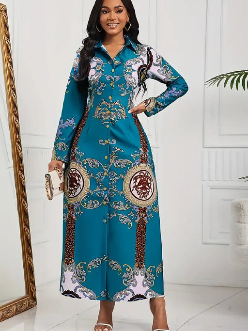 Vestido largo de manga larga estilo bohemio vintage - Quierox - Tienda Online