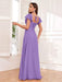 Vestido largo formal para mujer, con escote en V, mangas con volantes y abertura lateral para invitadas de boda - Quierox - Tienda Online
