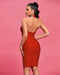 Vestido midi ajustado sin mangas con escote halter y aberturas - Quierox - Tienda Online