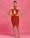 Vestido midi ajustado sin mangas con escote halter y aberturas - Quierox - Tienda Online