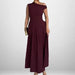 Vestido Midi con cuello oblicuo Irregular a la moda para mujer - Quierox - Tienda Online