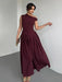 Vestido Midi con cuello oblicuo Irregular a la moda para mujer - Quierox - Tienda Online
