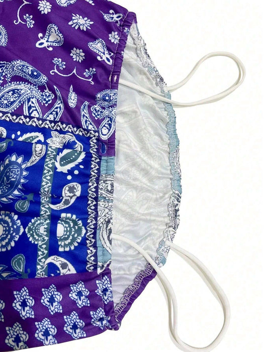 Vestido mini con tirantes finos y diseño en bloques de color - Quierox - Tienda Online