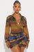 Vestido Mini De Malla Rowan Collar Print - Multicolor - Quierox - Tienda Online