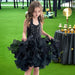 Vestido tutú con lentejuelas para niñas con capas de organza y sauces - Quierox - Tienda Online