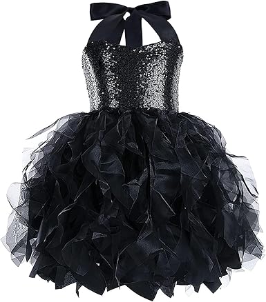 Vestido tutú con lentejuelas para niñas con capas de organza y sauces - Quierox - Tienda Online