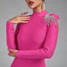 Vestido vendaje sin espalda con flecos de pedrería - Quierox - Tienda Online