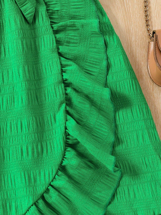 Vestido veraniego cruzado y con volantes para preadolescentes, con tirantes finos - Quierox - Tienda Online