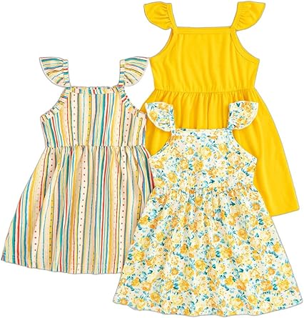 Vestidos casual para niñas pequeñas de fiesta con estampado, pack de 3 - Quierox - Tienda Online