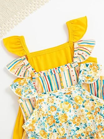 Vestidos casual para niñas pequeñas de fiesta con estampado, pack de 3 - Quierox - Tienda Online