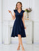Vestidos de cóctel formales para mujer, invitada de boda, fiesta de té, acampanado, con volantes - Quierox - Tienda Online
